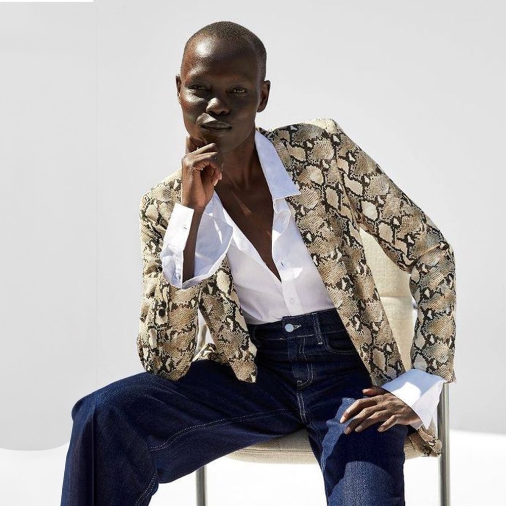 Zara - Snakeskin Print Blazer